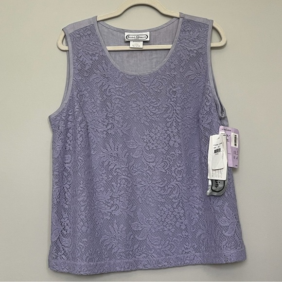 RARE FIND - Vintage Saint Germain Paris Lavender Dainty Lace Overlay Blouse - Picture 1 of 9